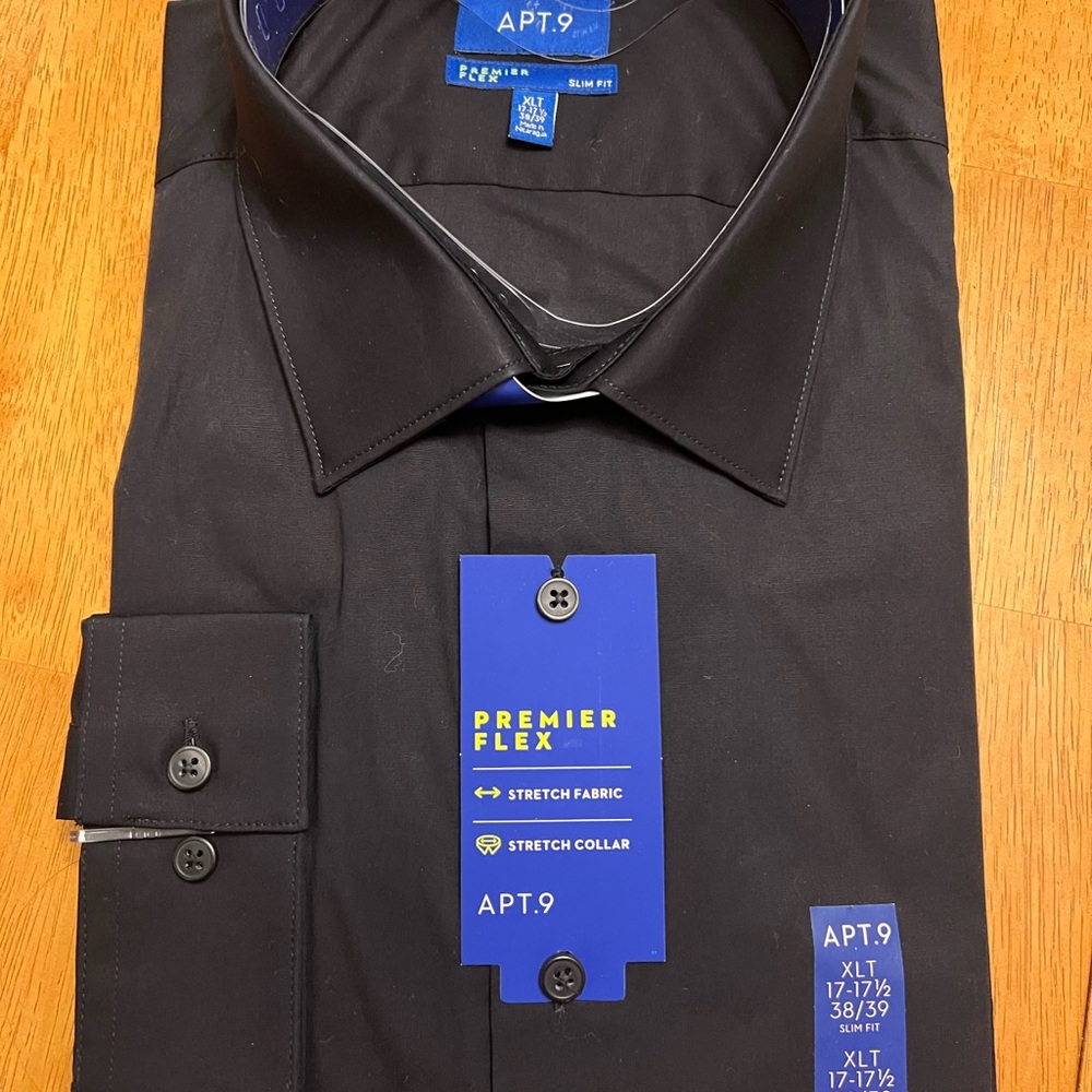 Apt. 9 Black Dress Shirt Timeless Elegance